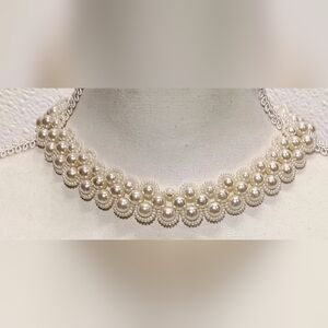 Pearl Cluster Choker Necklace - Ivory